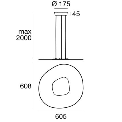 Linea Light 90348 - Lámpara LED colgante ANTIGUA LED/38W/230V 60,8 cm CRI 90 blanco