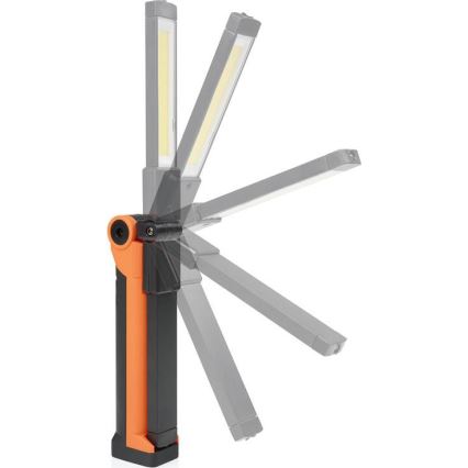 Linterna de trabajo LED recargable regulable LED/3W/5V 6500K 2000 mAh naranja/negro