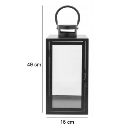 Linterna decorativa 49 cm negra