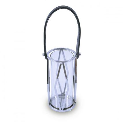 Linterna FRAGIL 26 cm cromo brillante/negro