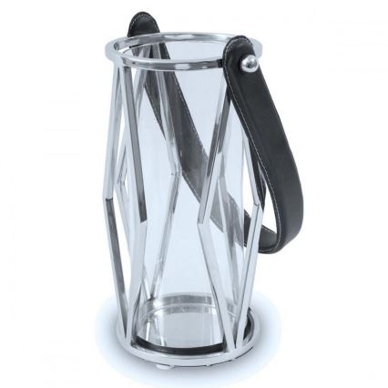 Linterna FRAGIL 26 cm cromo brillante/negro