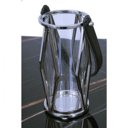 Linterna FRAGIL 26 cm cromo brillante/negro