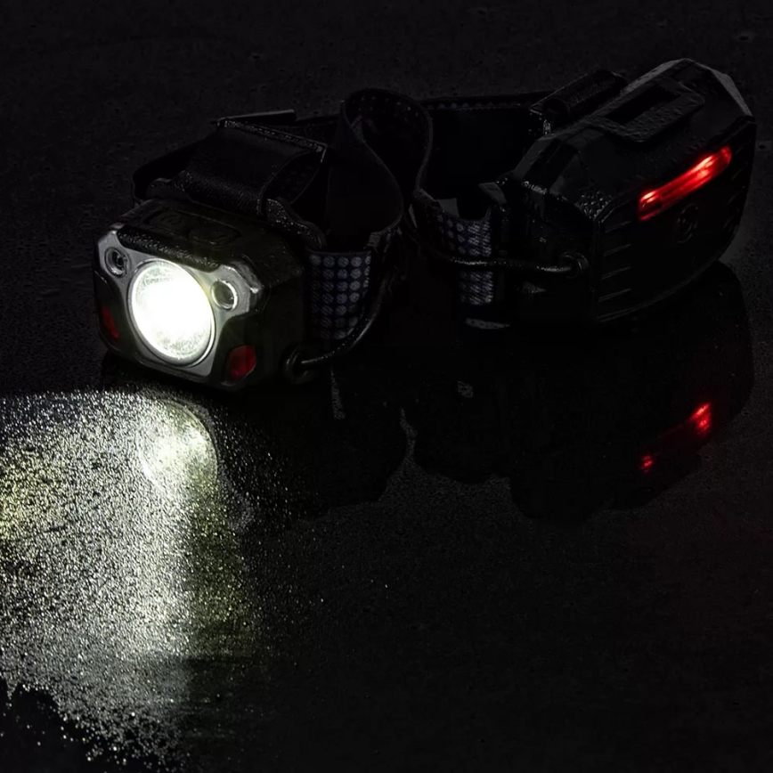 Linterna frontal recargable LED regulable con sensor, función de power bank y luz roja LED/10W/5V IP44 1200 lm 4000 mAh