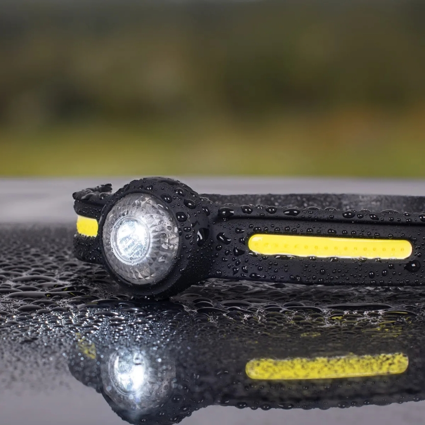 Linterna frontal LED recargable y regulable con luz roja, 550 lm, 5V, IPX4, 600 mAh