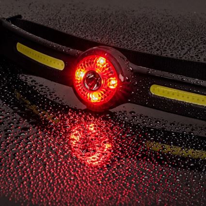 Linterna frontal LED recargable y regulable con luz roja, 550 lm, 5V, IPX4, 600 mAh