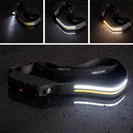 Linterna frontal LED recargable y regulable con sensor 3xLED/5V IP44 300 brillante 1200 mAh