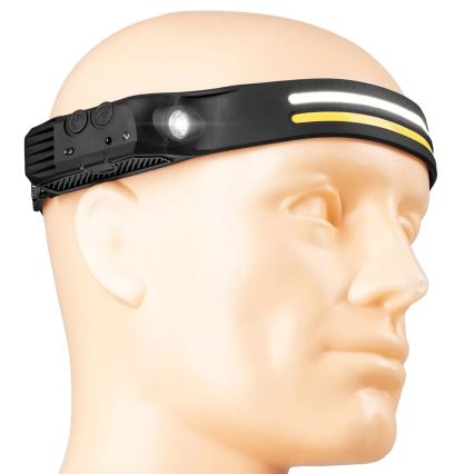 Linterna frontal LED recargable y regulable con sensor 3xLED/5V IP44 300 brillante 1200 mAh