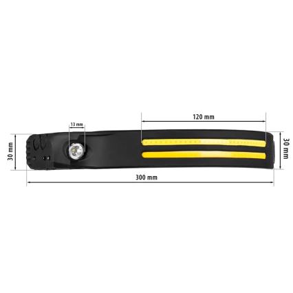 Linterna frontal LED recargable y regulable con sensor 3xLED/5V IP44 300 brillante 1200 mAh