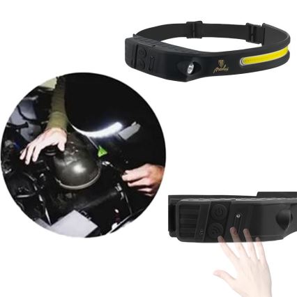 Linterna frontal LED recargable y regulable con sensor LED/8W/5V IP44 570 lm 2000 mAh