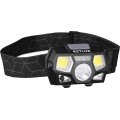 Linterna frontal recargable con sensor LED/3W/900 mAh IP44 negra