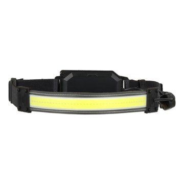 Linterna frontal recargable LED 2 LEDs / 5 V, 180 lm, 900 mAh, negra
