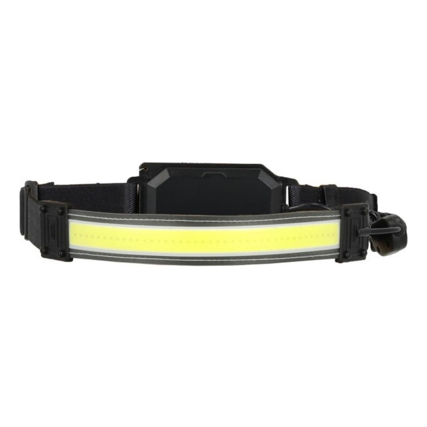 Linterna frontal recargable LED 2 LEDs / 5 V, 180 lm, 900 mAh, negra