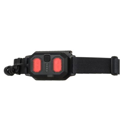 Linterna frontal recargable LED 2 LEDs / 5 V, 180 lm, 900 mAh, negra