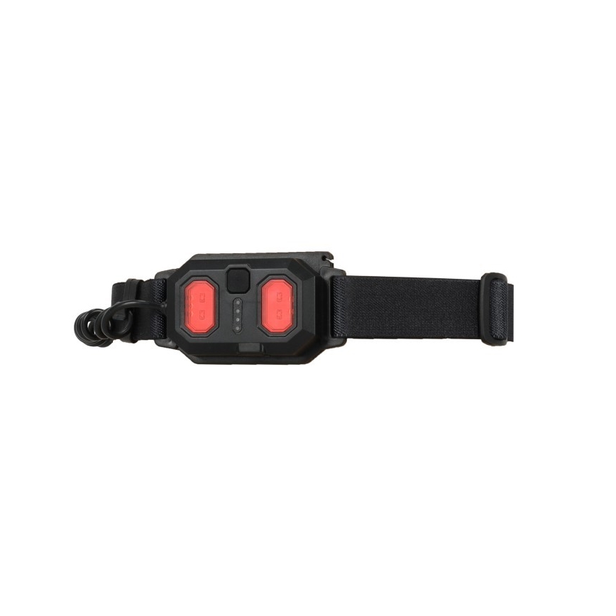 Linterna frontal recargable LED 2 LEDs / 5 V, 180 lm, 900 mAh, negra