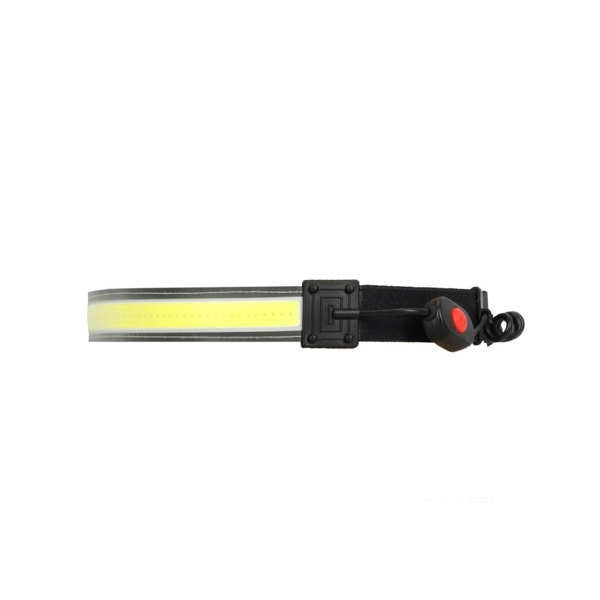 Linterna frontal recargable LED 2 LEDs / 5 V, 180 lm, 900 mAh, negra