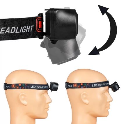 Linterna frontal recargable LED regulable 2xLED/5V IP44 210 lm 2000 mAh