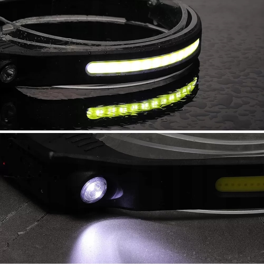 Linterna frontal recargable LED regulable con sensor 2xLED/5V IP44 350 lm 1200 mAh