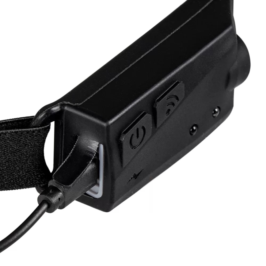 Linterna frontal recargable LED regulable con sensor 2xLED/5V IP44 350 lm 1200 mAh