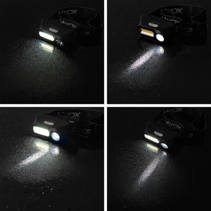 Linterna frontal recargable LED regulable 2xLED/5V IPX4 250 lm 2000 mAh