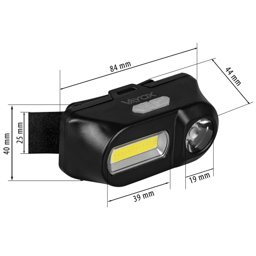 Linterna frontal recargable LED regulable 2xLED/5V IPX4 250 lm 2000 mAh