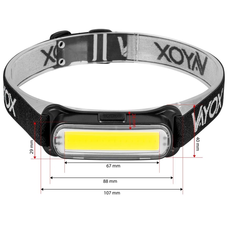 Linterna frontal recargable LED regulable LED/5V IPX4 300 lm 1200 mAh