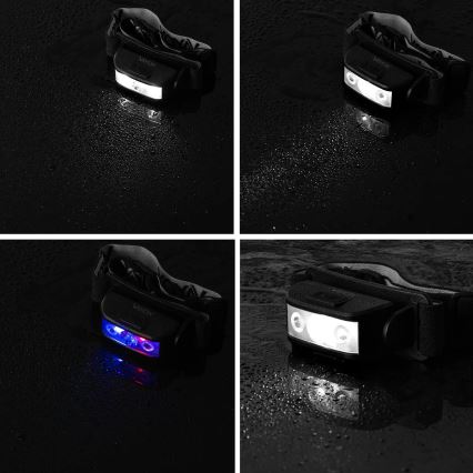 Linterna frontal recargable LED regulable 3xLED/5V IPX4 100 lm 1200 mAh