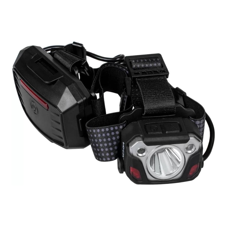 Linterna frontal recargable LED regulable con sensor, función de power bank y luz roja LED/10W/5V IP44 1200 lm 4000 mAh
