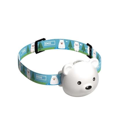 Linterna frontal recargable LED/USB 500 mAh con diseño de oso