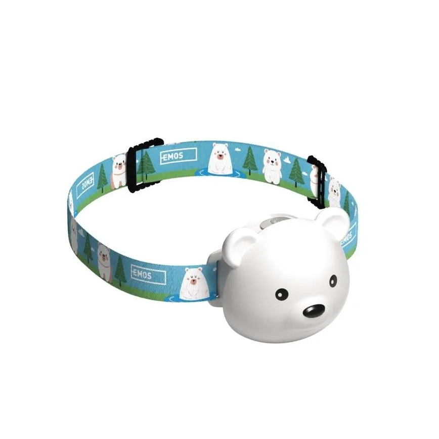 Linterna frontal recargable LED/USB 500 mAh con diseño de oso