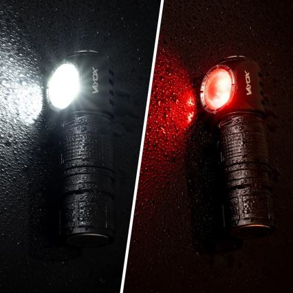 Linterna frontal recargable LED regulable 3 en 1 con luz roja LED/10W/5V IP66 500 lm 800 mAh