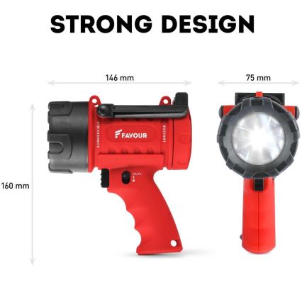 Linterna industrial LED regulable LED/5W/3xC IP67