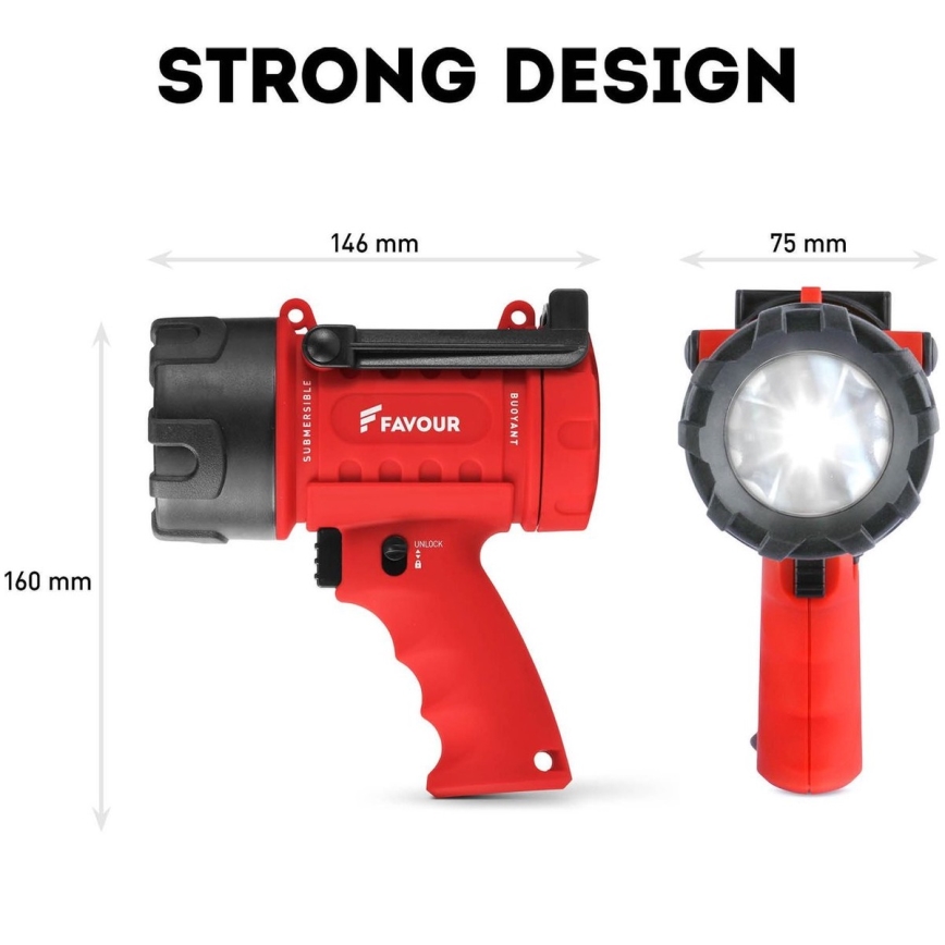 Linterna industrial LED regulable LED/5W/3xC IP67