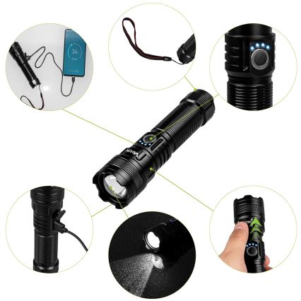 Linterna recargable LED regulable con función de powerbank LED/10W/5V IPX4 600 lm 2000 mAh