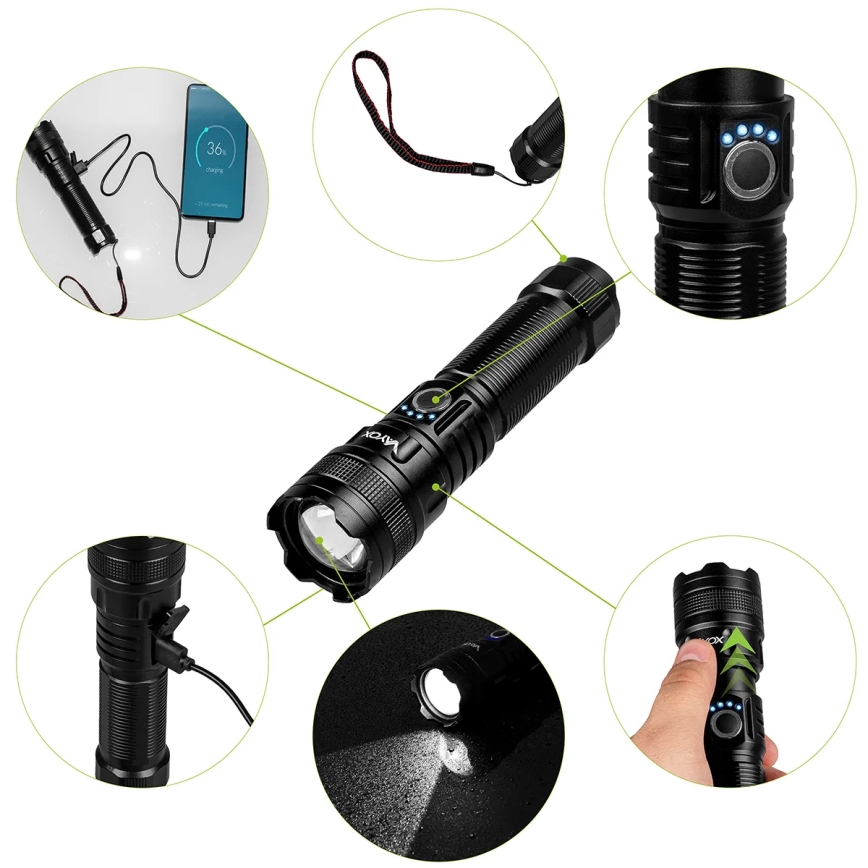 Linterna recargable LED regulable con función de powerbank LED/10W/5V IPX4 600 lm 2000 mAh