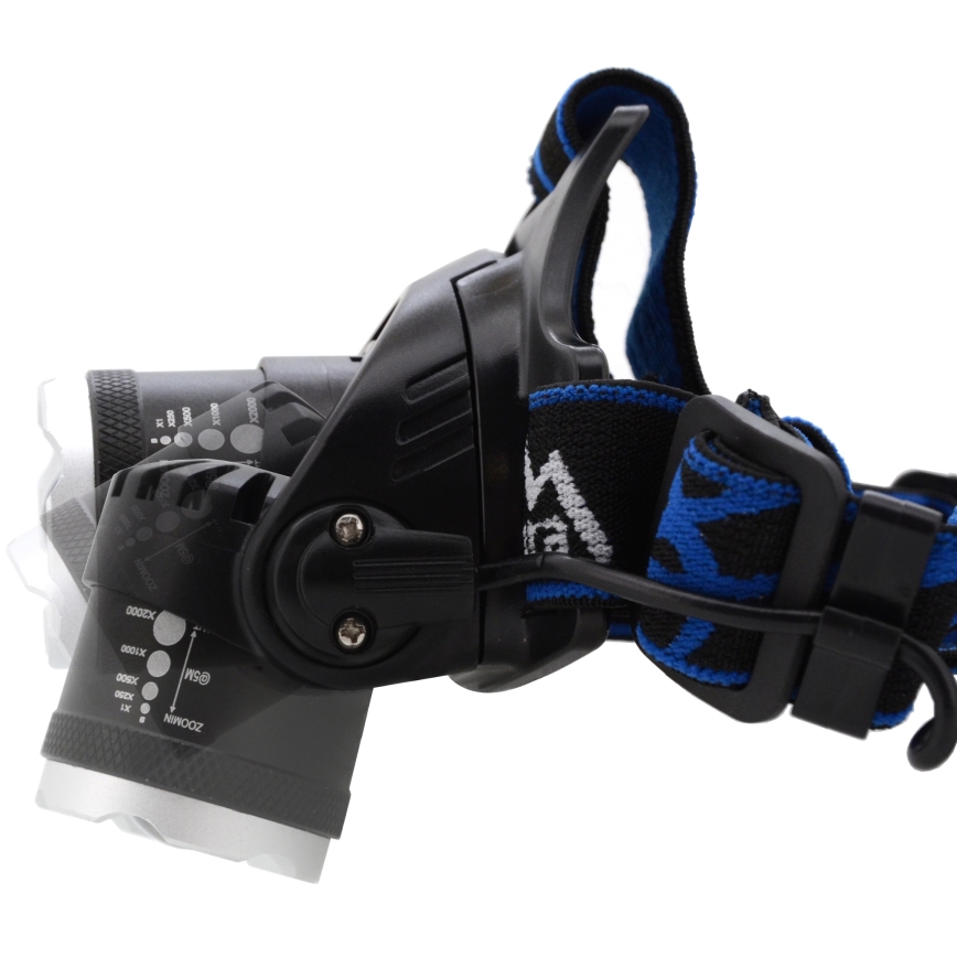 Linterna LED recargable LED/6W/7,4V 5600 mAh IP44 negro/azul