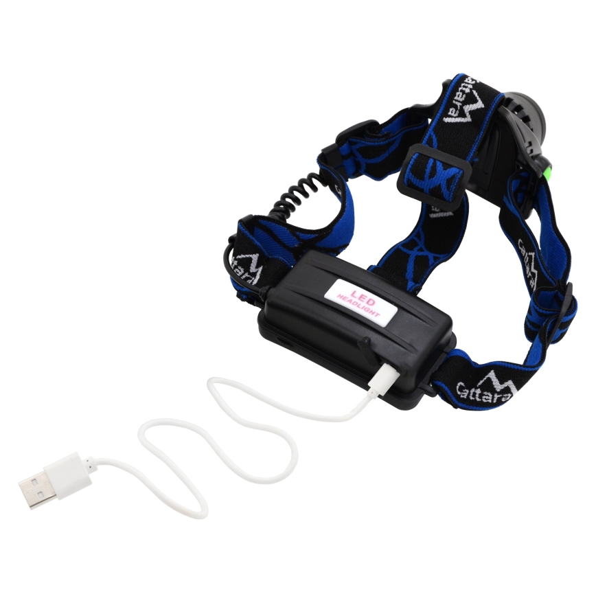Linterna LED recargable LED/6W/7,4V 5600 mAh IP44 negro/azul