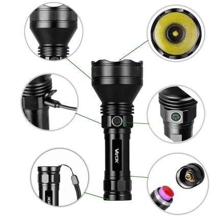 Linterna LED recargable y regulable LED/20W/5V IPX5 1900 brillante 5000 mAh