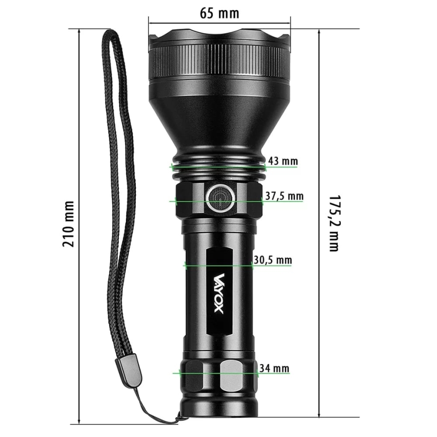 Linterna LED recargable y regulable LED/20W/5V IPX5 1900 brillante 5000 mAh