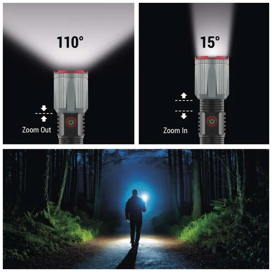 Linterna metálica LED recargable LED/5V 3000 brillante 5000 mAh IP43