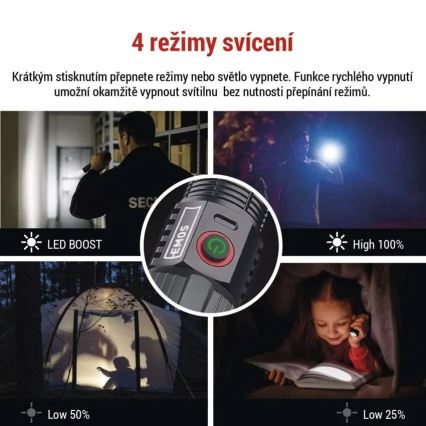 Linterna metálica LED recargable LED/5V 3000 brillante 5000 mAh IP43
