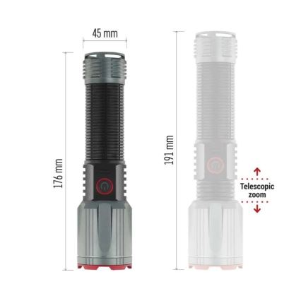 Linterna metálica LED recargable LED/5V 3000 brillante 5000 mAh IP43