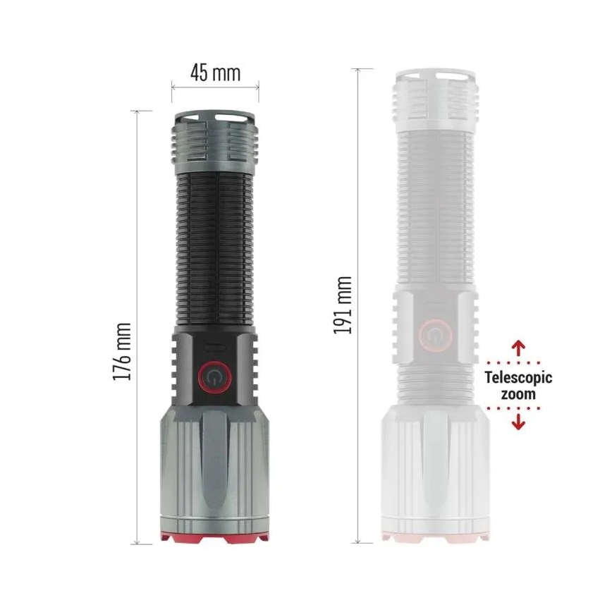 Linterna metálica LED recargable LED/5V 3000 brillante 5000 mAh IP43