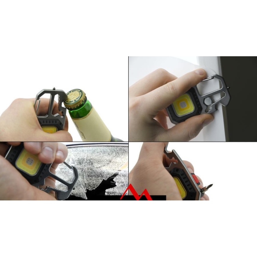 Linterna multifunción recargable con soporte LED/USB-C 400 mAh
