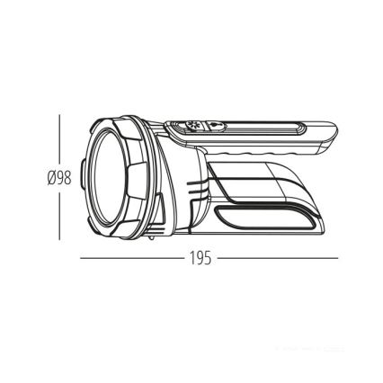 Linterna recargable LED 2xLED/3W/5V 210 lm 1200 mAh negra