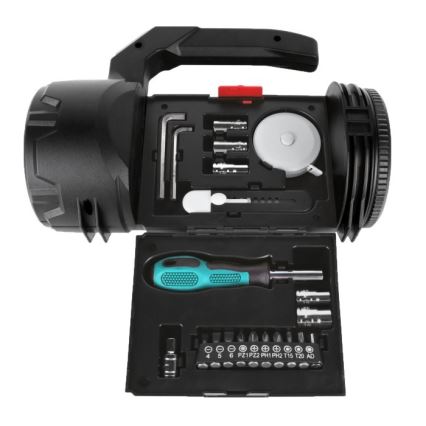 Linterna recargable LED/5V 500 lm 1200 mAh negra