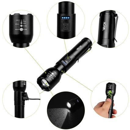 Linterna recargable LED regulable LED/20W/5V IPX4 800 lm 2000 mAh