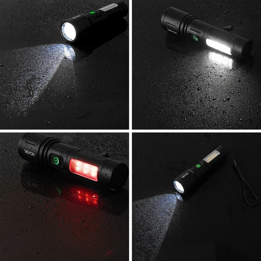 Linterna recargable LED regulable con luz roja LED/5W/5V IPX4 260 lm 2000 mAh