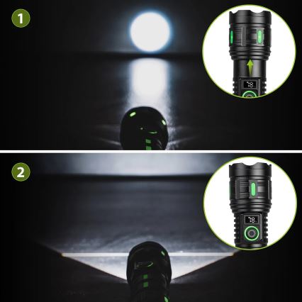 Linterna recargable LED regulable con función de powerbank — 20W/5V IP44 1200 lm 5000 mAh