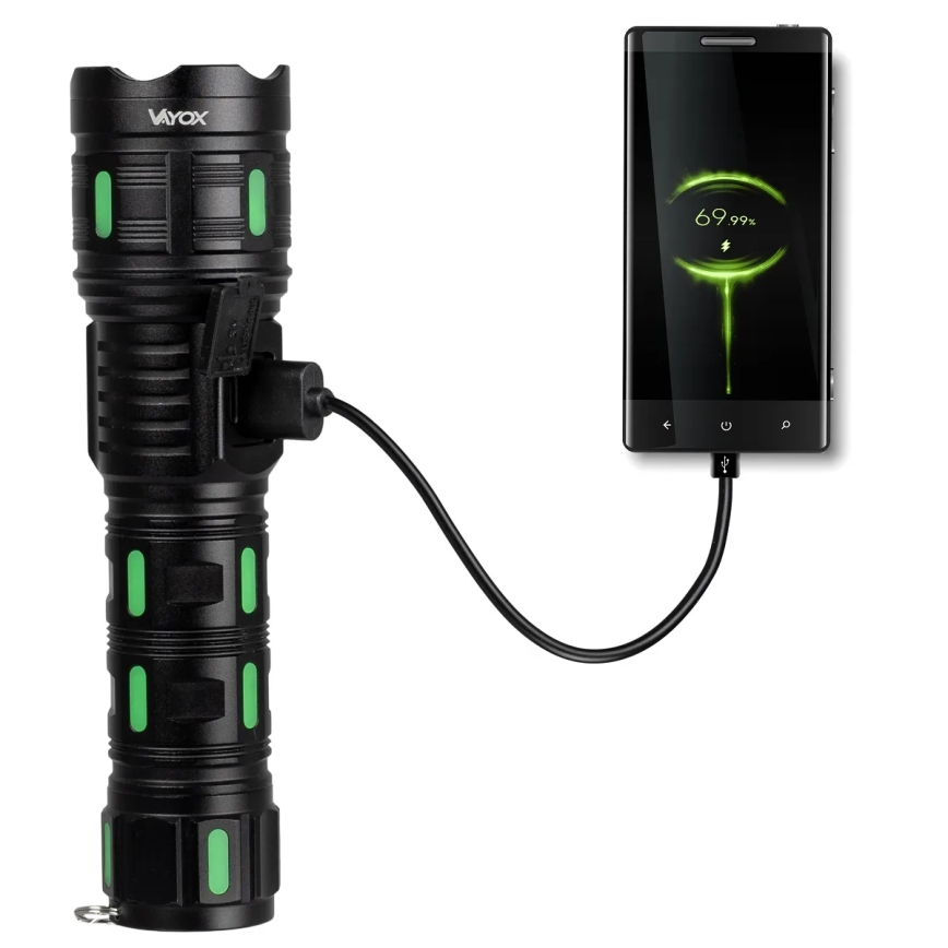 Linterna recargable LED regulable con función de powerbank — 20W/5V IP44 1200 lm 5000 mAh