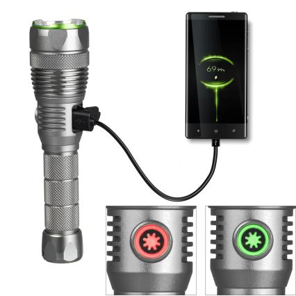 Linterna recargable LED atenuable con función de powerbank LED/30W/5V IPX7 3000 lm 4000 mAh